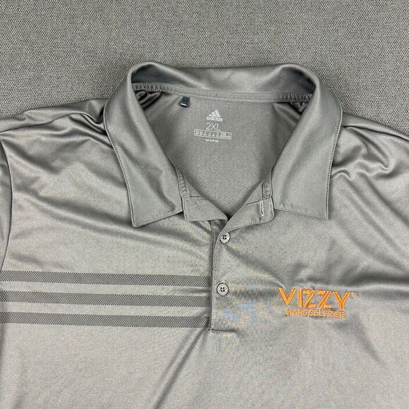Adidas Golf‎ Polo Mens 2XL Vizzy Hard Seltzer Gray Striped - Picture 6 of 8